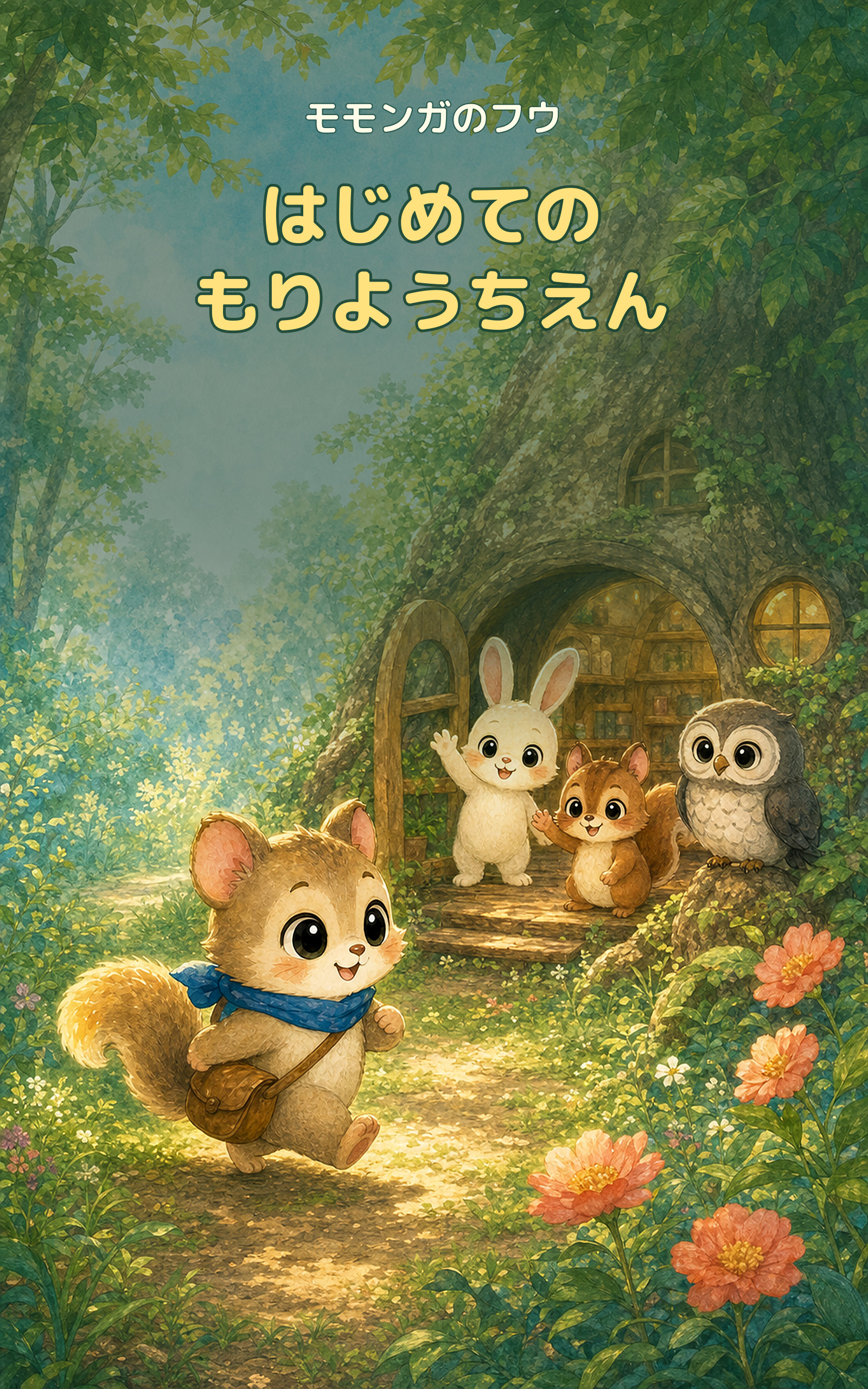 モモンガのフウ 第3巻『はじめての もりようちえん』表紙
